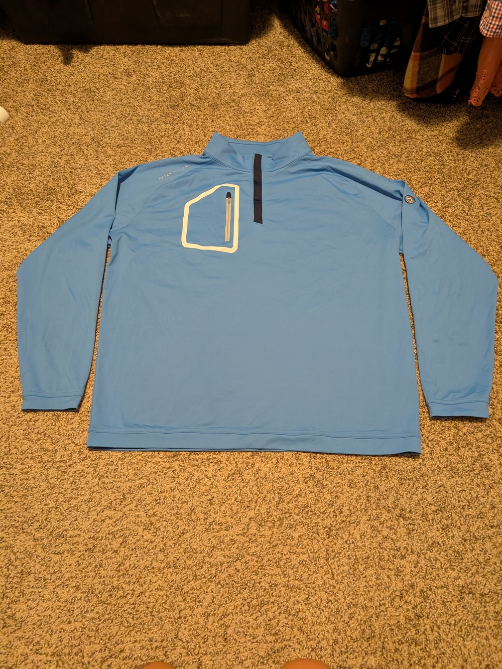 Peter Millar Light Blue Men’s Half-Zip Performance Sweater